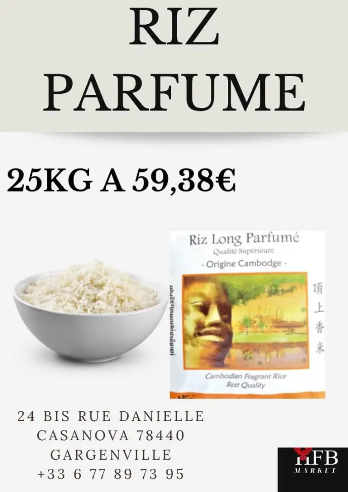 Riz Parfumé Cambodge Perle d'Asie 25 kg Riz du Monde