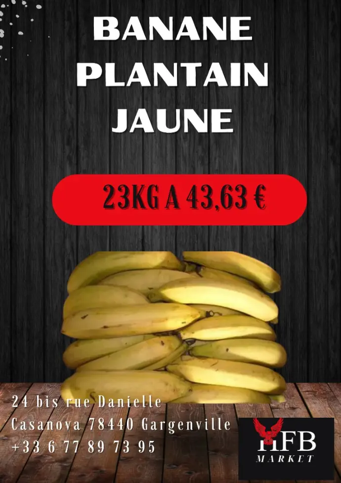 Banane plantain jaune 23kg